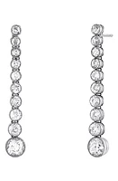 Mindi Mond Milgrain Bezel Diamond Linear Drop Earrings in Platinum at Nordstrom, Size One Size Oz