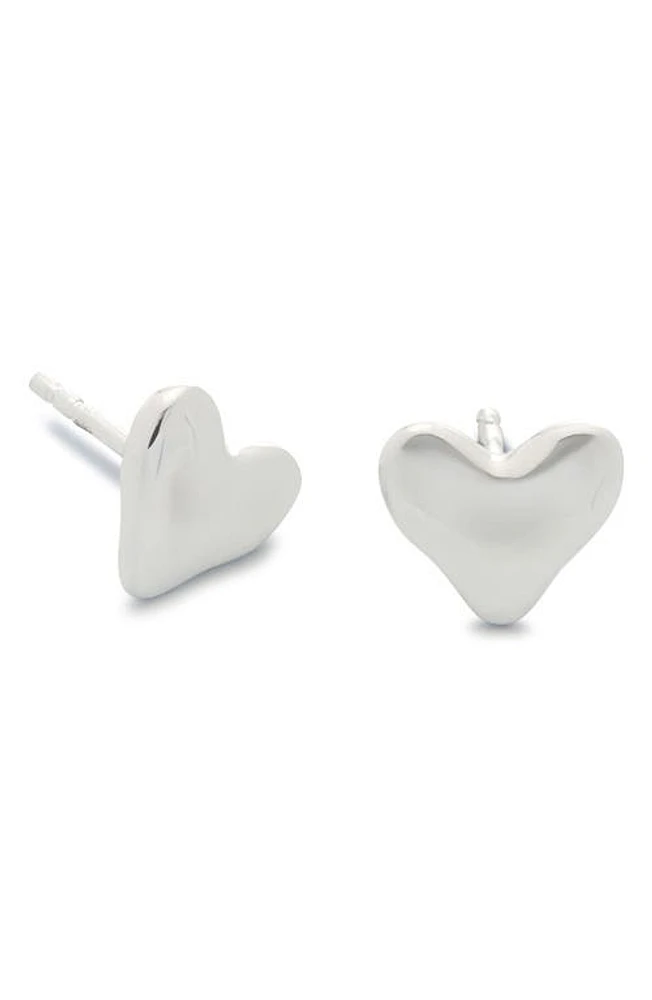 Monica Vinader Heart Stud Earrings in Sterling Silver at Nordstrom