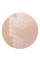 Lorena Canals Honeycomb Washable Cotton Blend Round Rug in Rose at Nordstrom