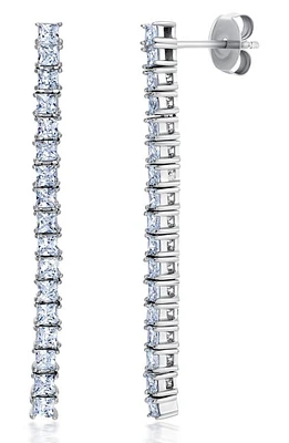 Crislu Cubic Zirconia Linear Drop Earrings in Platinum at Nordstrom