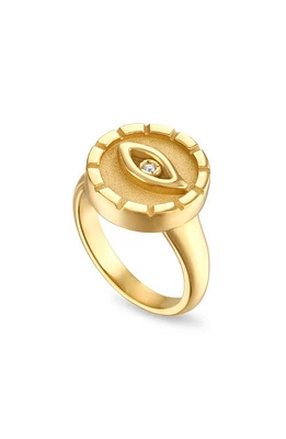 Pamela Zamore Protection Eye Diamond Signet Ring in Gold at Nordstrom, Size 6