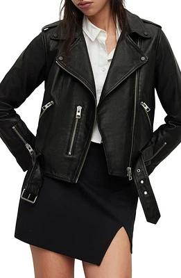 AllSaints Balfern Leather Biker Jacket Black at Nordstrom, Us