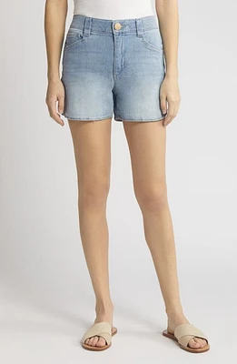 Wit & Wisdom 'Ab'Solution Skyrise Tulip Hem Denim Shorts Powder Blue Artisanal at Nordstrom,