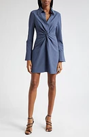 Cinq à Sept McKenna Front Twist Long Sleeve Mini Shirtdress at Nordstrom,