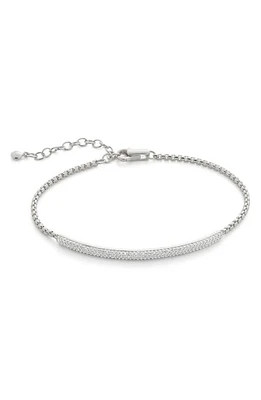 Monica Vinader Fiji Pavé Diamond Mini Bar Bracelet in Silver at Nordstrom