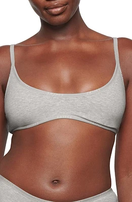 SKIMS Scoop Neck Cotton Stretch Logo Bralette at Nordstrom, X