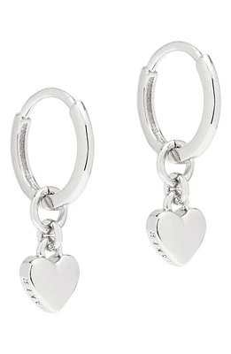 Ted Baker London Sweetheart Tiny Heart Huggie Drop Earrings in Silver Tone at Nordstrom