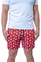 Maceoo Swim Lion Frenchie Red Swim Trunks at Nordstrom, Size 5