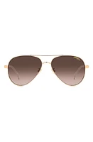 Carrera Eyewear 58mm Aviator Sunglasses in White Copper Gold/Brown at Nordstrom