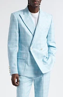 Casablanca Double Breasted Sports Jacquard Sport Coat Corydalis Blue at Nordstrom, Us