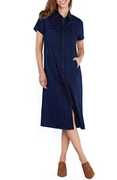 Wash Lab Denim Mendocino Cotton & Linen Shirtdress Napa Blue at Nordstrom,