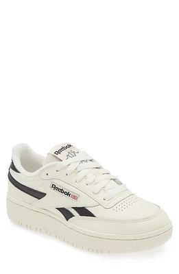 Reebok Club C Double Platform Sneaker Chalk/Core Black/Chalk at Nordstrom,