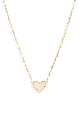 Kendra Scott Ari Heart Pendant Necklace in Gold Iridescent Drusy at Nordstrom