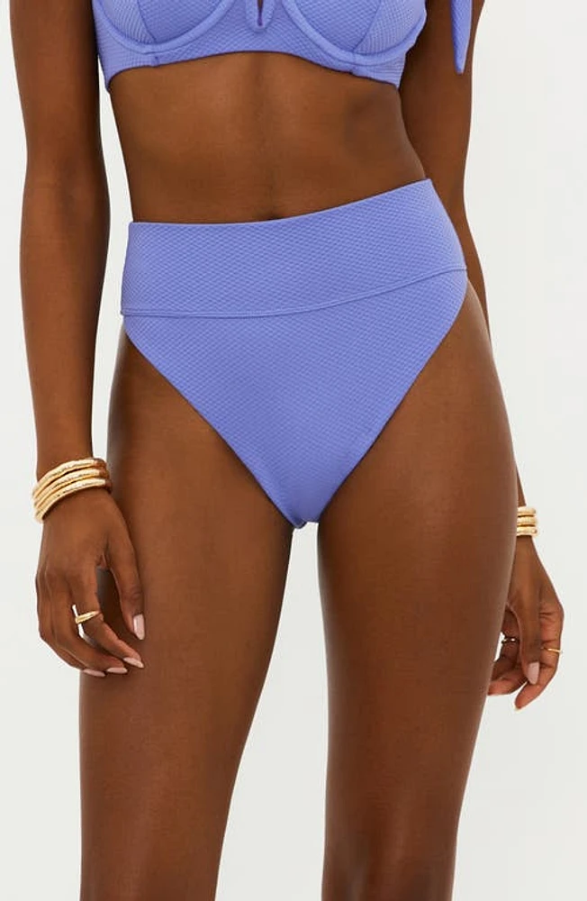 Beach Riot Highway Bikini Bottoms Periwinkle Waffle at Nordstrom,