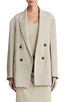 Vince Double Breasted Crepe Blazer Sepia at Nordstrom,