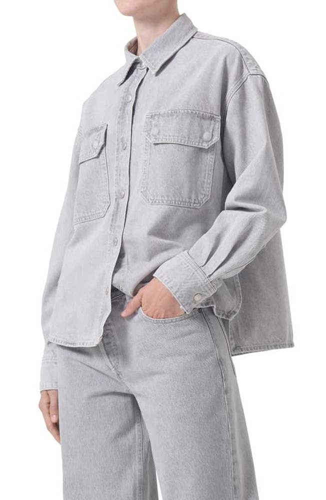 AGOLDE Gwen Denim Shirt Jacket Rain at Nordstrom,