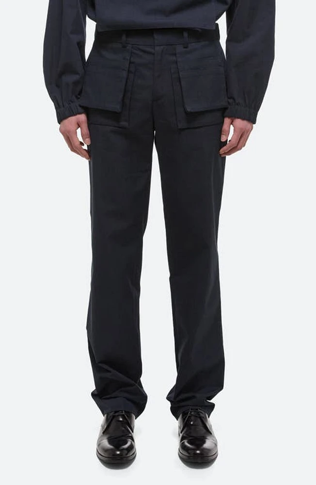 Helmut Lang Utility Yoke Cotton & Nylon Cargo Pants Navy at Nordstrom,