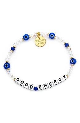 Little Words Project Good Energy Beaded Stretch Bracelet in Clear Blue at Nordstrom