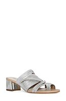 Donald Pliner Strappy Block Heel Sandal Silver at Nordstrom,