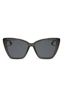 DIFF Becky II 56mm Cat Eye Sunglasses in Black Smoke Crystal at Nordstrom