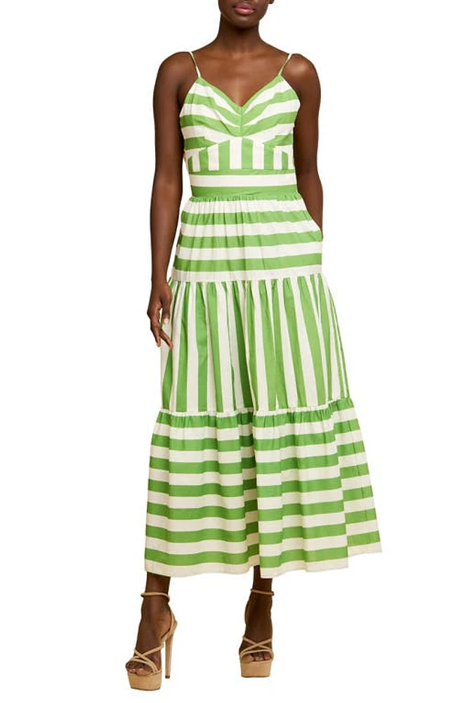 CIEBON Vivienne Maxi Sundress Green Multi at Nordstrom,