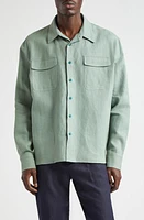 De Bonne Facture Two-Pocket Linen Overshirt Indigo Blue at Nordstrom, Us