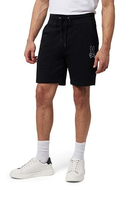 Psycho Bunny Lenox Embroidered Sweat Shorts Black at Nordstrom,