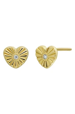 Bony Levy Diamond Heart Stud Earrings in 18K Yellow Gold at Nordstrom