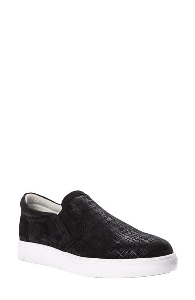 Propét Nyomi Slip-On Sneaker in Black Nubuck Leather at Nordstrom, Size 5