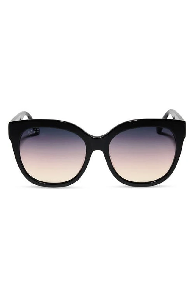 DIFF Maya 59mm Round Sunglasses in Black/Twilight Gradient at Nordstrom