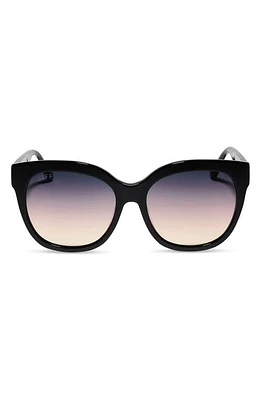 DIFF Maya 59mm Round Sunglasses in Black/Twilight Gradient at Nordstrom