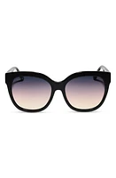 DIFF Maya 59mm Round Sunglasses in Black/Twilight Gradient at Nordstrom