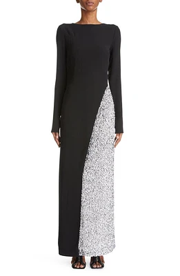 Givenchy Embellished Long Sleeve Evening Gown in Black at Nordstrom, Size 10 Us