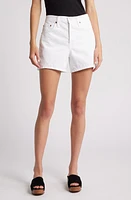 Re/Done Mid Rise Boyfriend Denim Shorts White at Nordstrom,