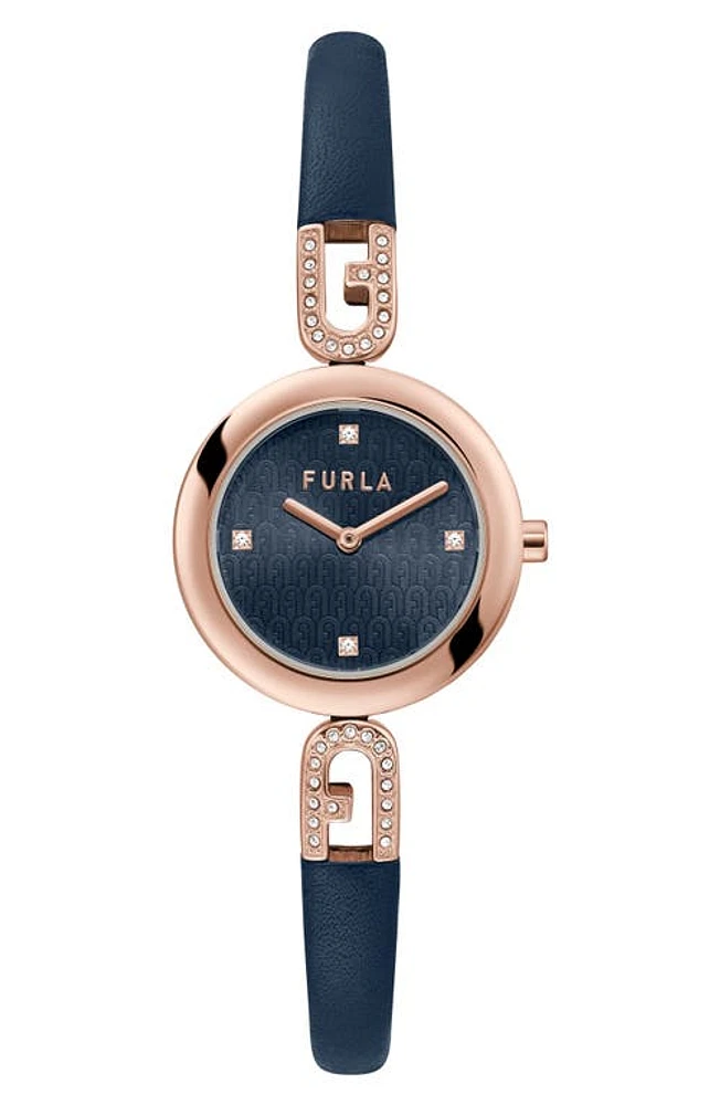 Furla Bangle Leather Strap Watch