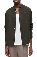 AllSaints Cypress Slub Linen Button-Up Shirt at Nordstrom,