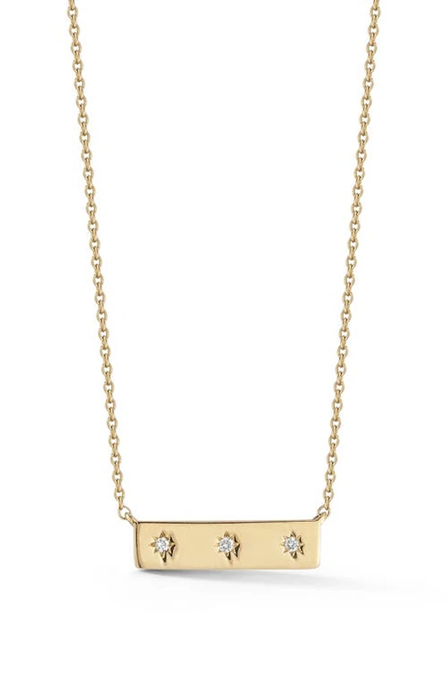 Dana Rebecca Designs Cynthia Rose Starburst Mini Bar Necklace in Yellow Gold at Nordstrom, Size 18