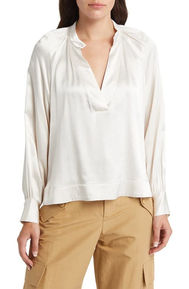 Rails Wynna Satin Popover Blouse Ivory at Nordstrom,