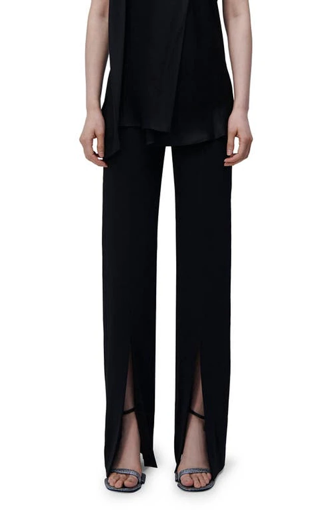 Simkhai Ariah Front Split Hem Pants Black at Nordstrom,