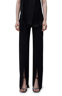 Simkhai Ariah Front Split Hem Pants Black at Nordstrom,