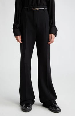 Max Mara Studio Sale Crepe Flare Leg Pants Black at Nordstrom,