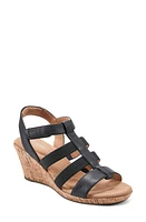 Rockport Blanca Strappy Wedge Sandal Black Synthetic at Nordstrom,