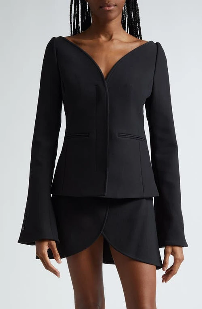 Courrèges Ellipse Heritage Crepe Jacket Black at Nordstrom, Us