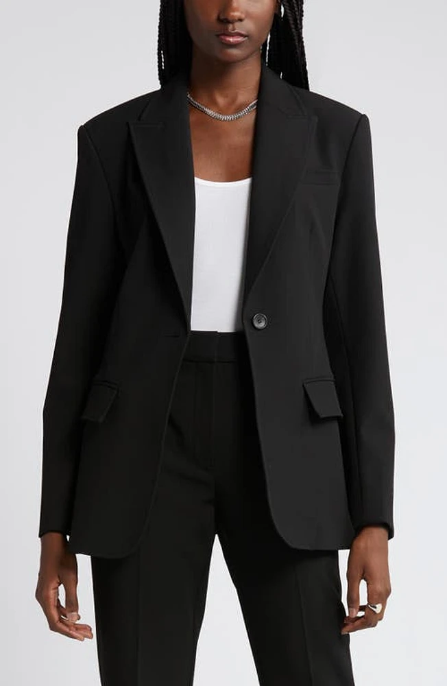 Nordstrom Novelty One-Button Blazer Black at Nordstrom,