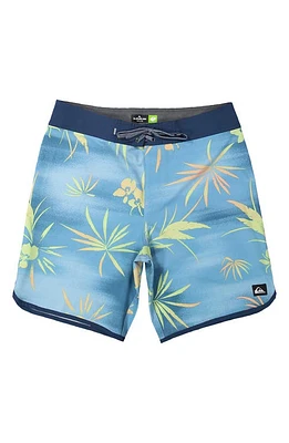 Quiksilver Surfsilk Scallop Swim Trunks in Azure Blue at Nordstrom, Size 40