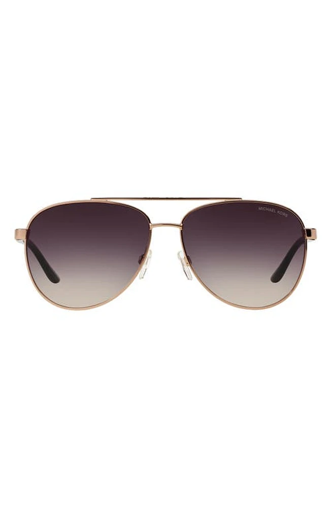 Michael Kors 59mm Aviator Sunglasses in Rose Gold/Violet Gradient at Nordstrom