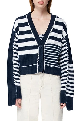 Simkhai Adara Mixed Stripe Wool & Cashmere Cardigan Midnight Multi at Nordstrom,