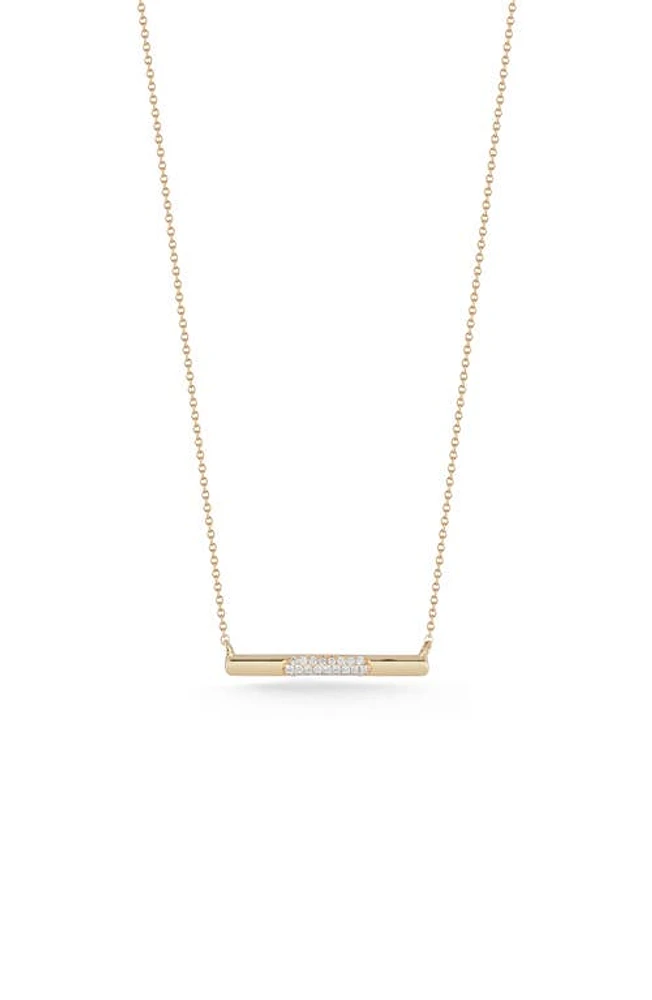 Dana Rebecca Designs Micro Dome Pavé Diamond Bar Necklace in Yellow Gold at Nordstrom, Size 18