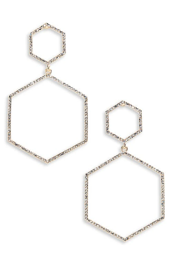 Panacea Crystal Hexagon Earrings in Gold at Nordstrom