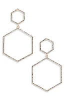 Panacea Crystal Hexagon Earrings in Gold at Nordstrom